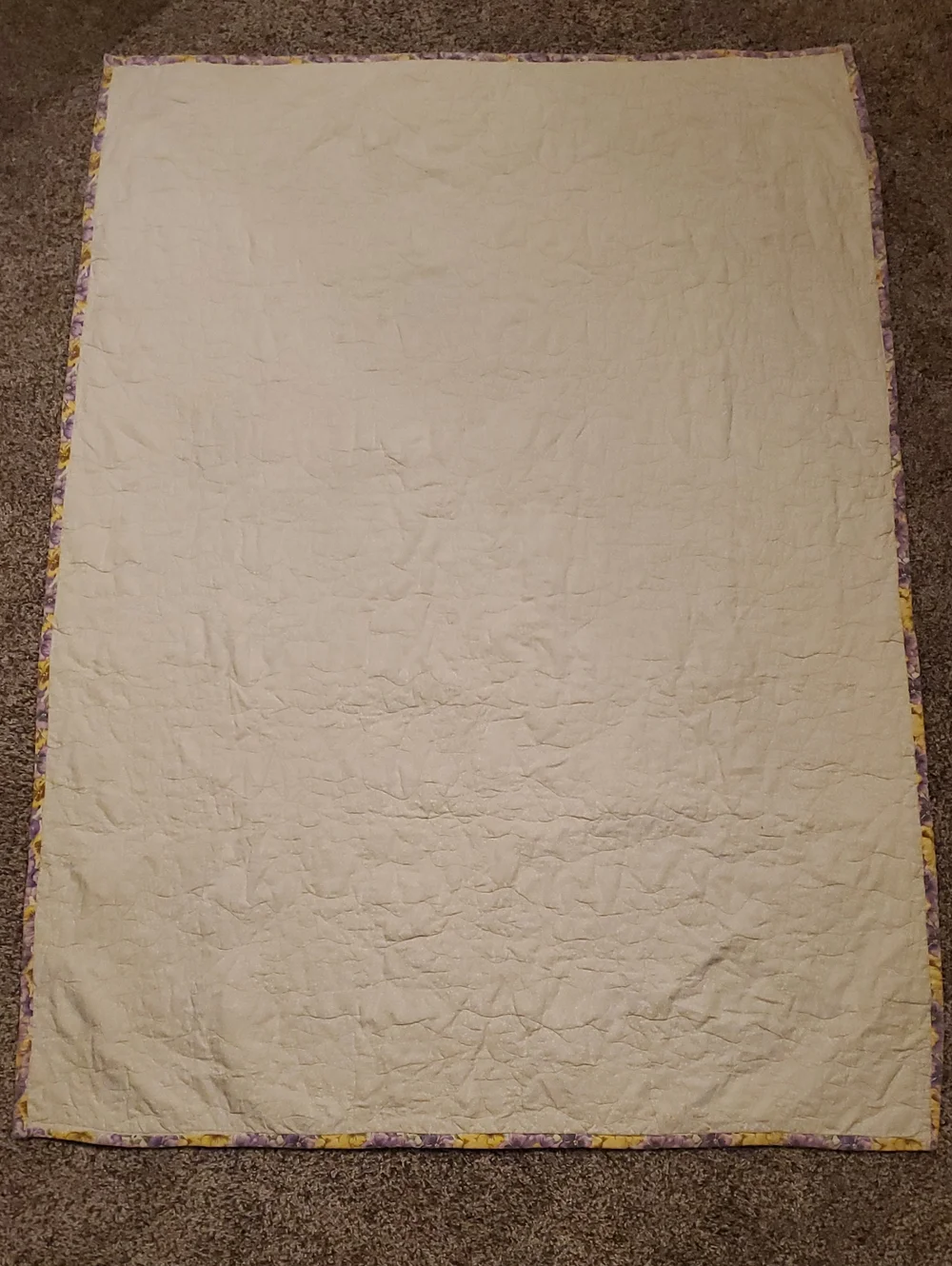 Vintage Handmade Patchwork Baby Quilt in Pinks and Purples